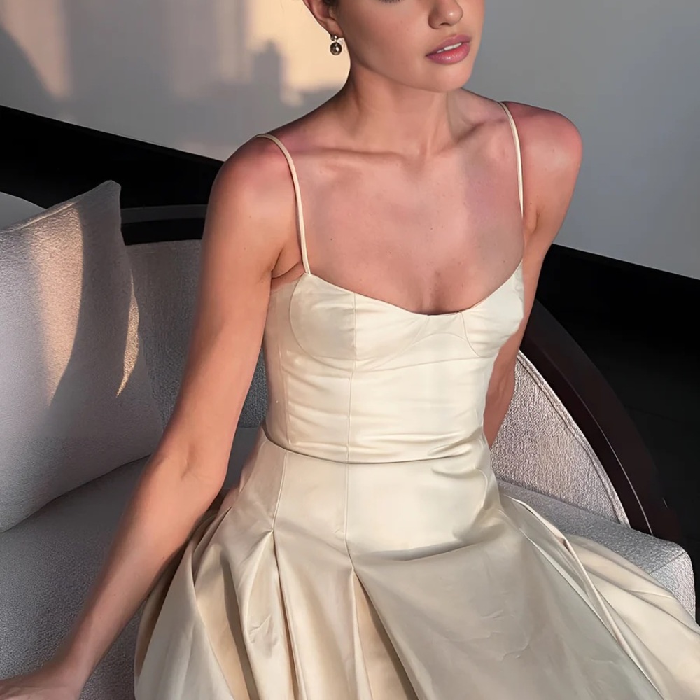 Elegant Cream Evening Gown